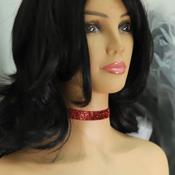 Red Sparkle Choker adjustable red spark Chokers (#10) - Picture 9 of 12